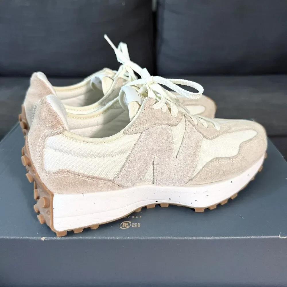 New Balance 327 Turtledove Beige Gum Suede Sneakers Women's Size 7